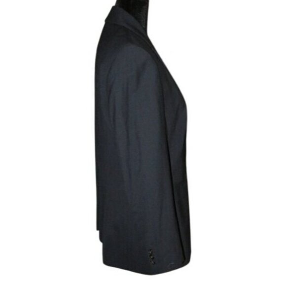 ESCADA Navy 100% Italian Wool Silk Suit Blazer Jacket size 42 US 12 - Picture 4 of 9